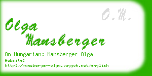 olga mansberger business card